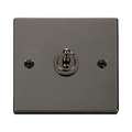 Front view of Click Deco Black Nickel 1G Toggle Switch