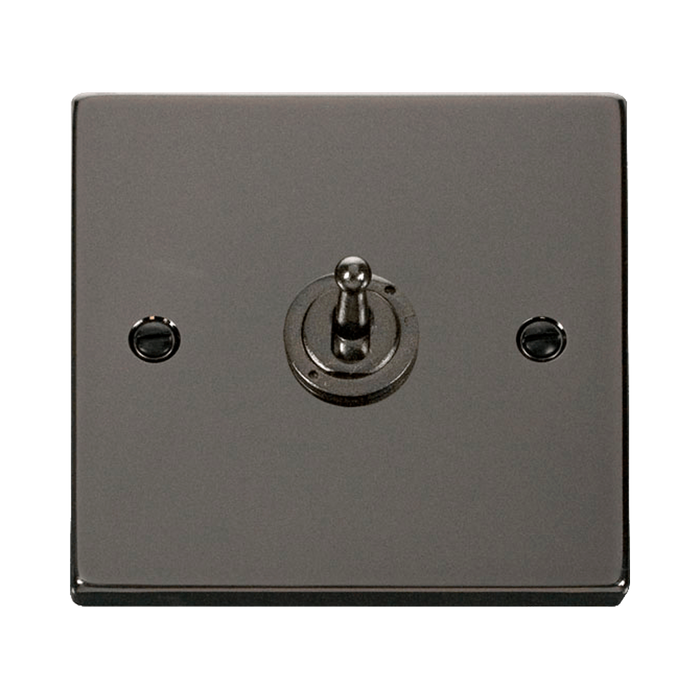 Front view of Click Deco Black Nickel 1G Toggle Switch