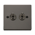 Front view of Click Deco Black Nickel 2G Toggle Switch