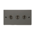 Front view of Click Deco Black Nickel 3G Toggle Switch