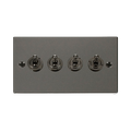 Front view of Click Deco Black Nickel 4G Toggle Switch