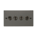Front view of Click Deco Black Nickel 4G Toggle Switch