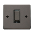 Front view of Click Deco Black Nickel 45A Cooker Switch