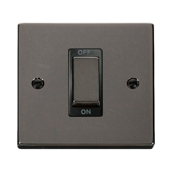 Front view of Click Deco Black Nickel 45A Cooker Switch