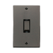 Front view of Click Deco Black Nickel 45A Cooker Switch