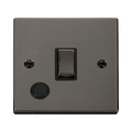 Front view of Click Deco Black Nickel 20A Double Pole Switch with Flex