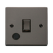Front view of Click Deco Black Nickel 20A Double Pole Switch with Flex