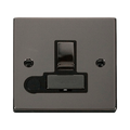 Front view of Click Deco Black Nickel 13A Switched Spur with Flex