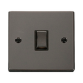 Front view of Click Deco Black Nickel 20A Double Pole Switch
