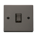 Front view of Click Deco Black Nickel 20A Double Pole Switch