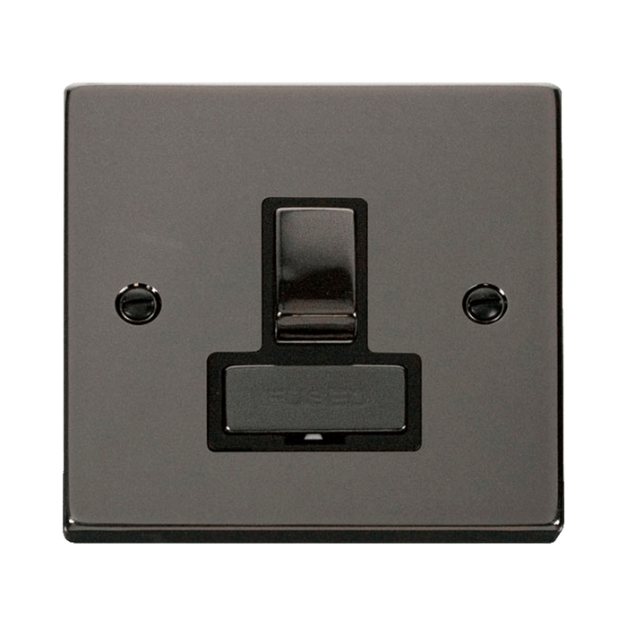 Front view of Click Deco Black Nickel 13A Switched Spur