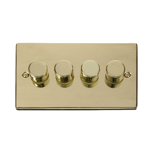 Click Deco Polished Brass 4 Gang 2 Way Dimmer Switch VPBR154
