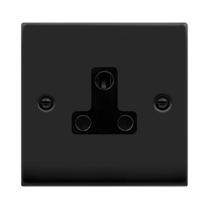 Click Deco Matt Black 5A Unswitched Socket VPMB038BK