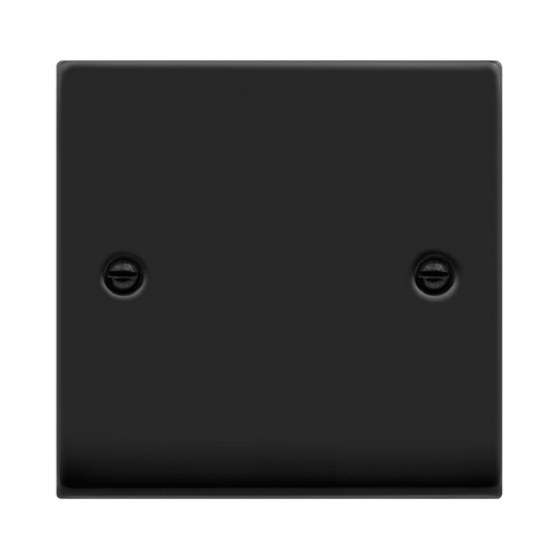 Click Deco Matt Black Single Blank Plate VPMB060
