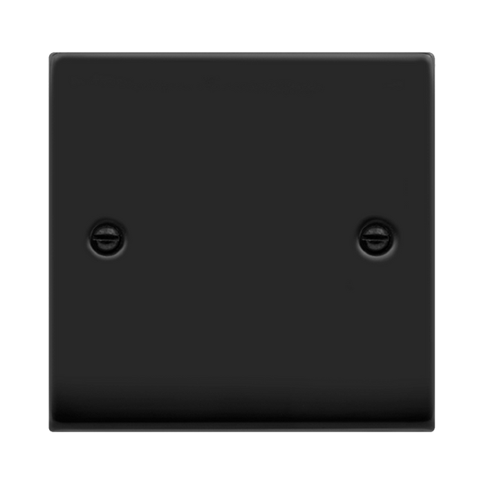Click Deco Matt Black Single Blank Plate VPMB060