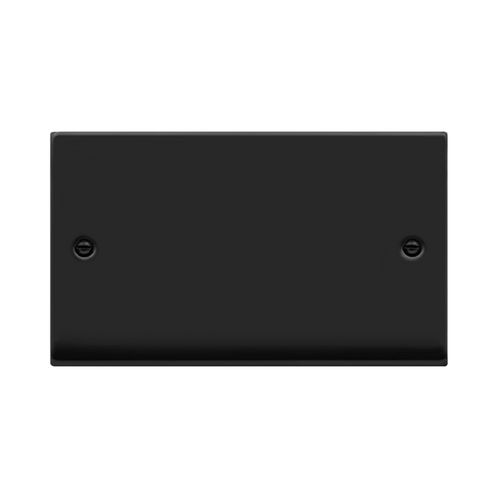 Click Deco Matt Black Double Blank Plate VPMB061
