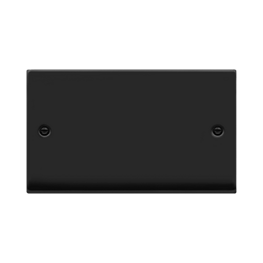 Click Deco Matt Black Double Blank Plate VPMB061