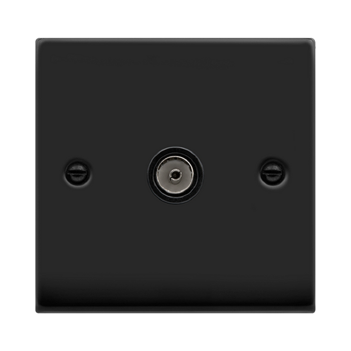 Click Deco Matt Black TV Socket VPMB065BK