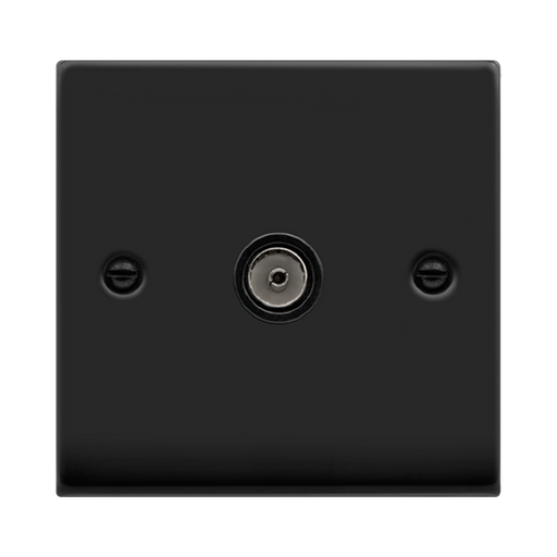 Click Deco Matt Black TV Socket VPMB065BK