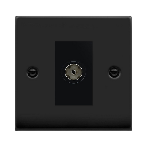 Click Deco Matt Black TV Socket VPMB065MBK