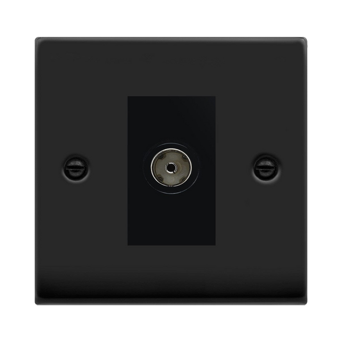 Click Deco Matt Black TV Socket VPMB065MBK