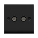 Click Deco Matt Black Double TV Socket VPMB066BK