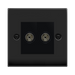 Click Deco Matt Black Double TV Socket VPMB066MBK