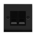 Click Deco Matt Black Double Slave Telephone Socket VPMB126MBK