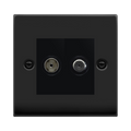 Click Deco Matt Black TV and Satellite Socket VPMB157MBK