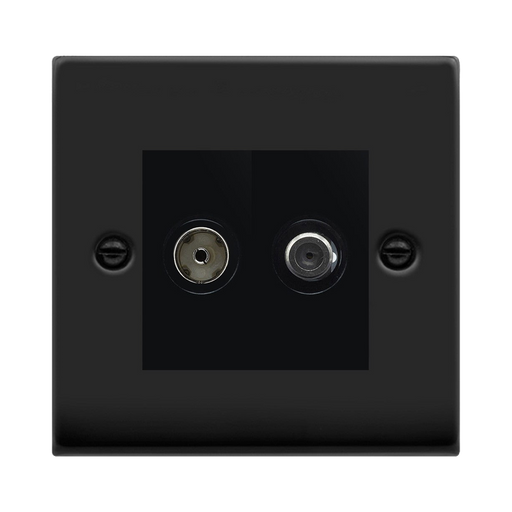 Click Deco Matt Black TV and Satellite Socket VPMB157MBK