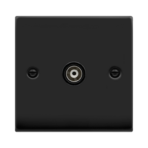 Click Deco Matt Black Isolated TV Socket VPMB158BK