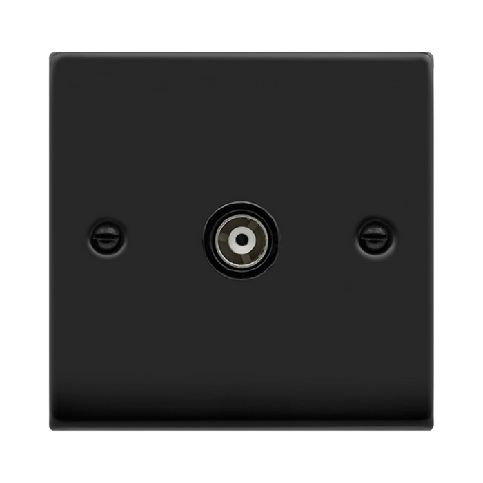 Click Deco Matt Black Isolated TV Socket VPMB158BK