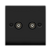 Click Deco Matt Black Double Isolated TV Socket VPMB159BK