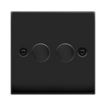 Click Deco Matt Black 2G LED Dimmer Switch VPMB162