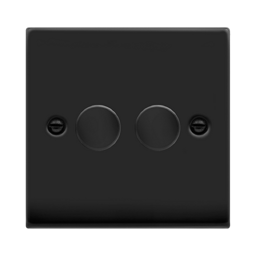 Click Deco Matt Black 2G LED Dimmer Switch VPMB162