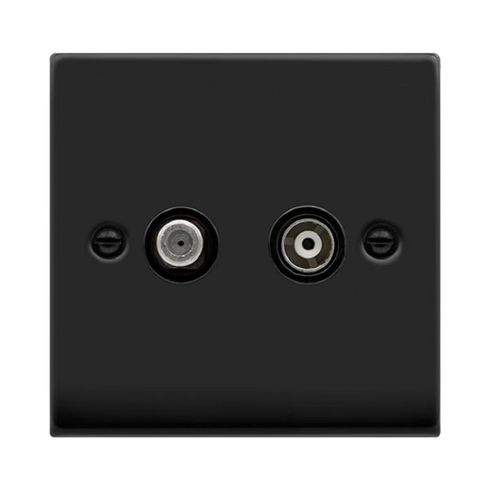 Click Deco Matt Black TV and Satellite Socket VPMB170BK - additional view