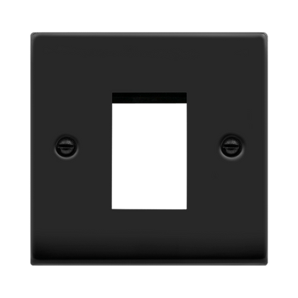 Scolmore Click Deco Matt Black 1 Gang New Media Euro Plate – 1 Aperture VPMB310