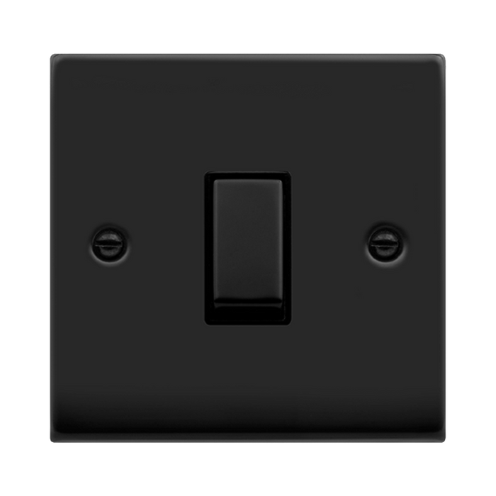 Click Deco Matt Black 1G Light Switch VPMB411BK