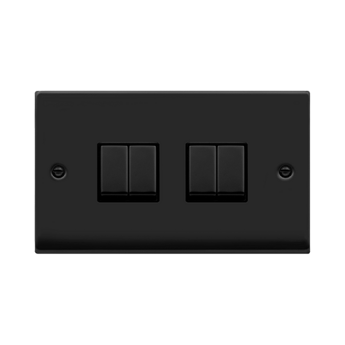 Click Deco Matt Black 4G Light Switch VPMB414BK