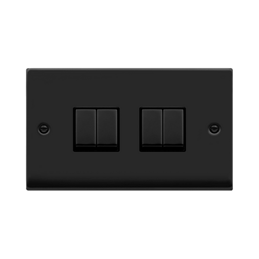 Click Deco Matt Black 4G Light Switch VPMB414BK