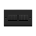 Click Deco Matt Black 6G Light Switch VPMB416BK