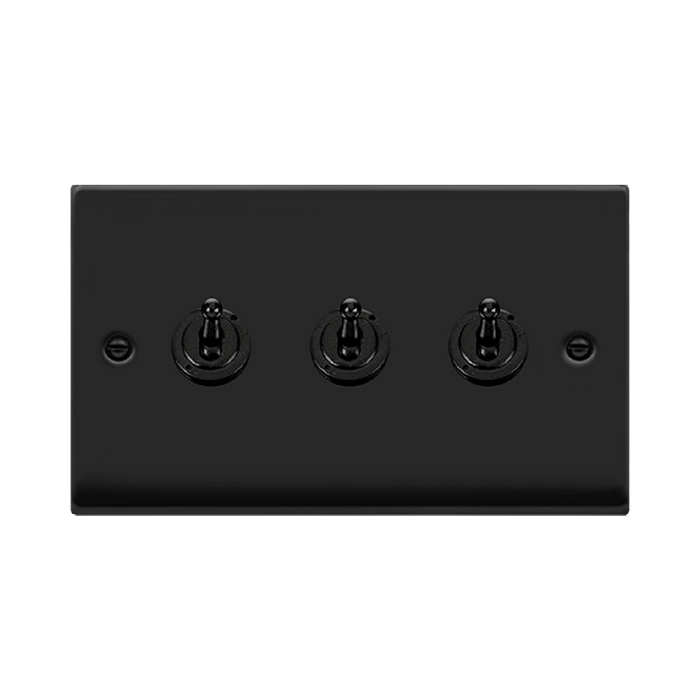 Click Deco Matt Black 3G Toggle Switch VPMB423