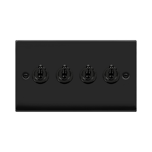 Click Deco Matt Black 4G Toggle Switch VPMB424