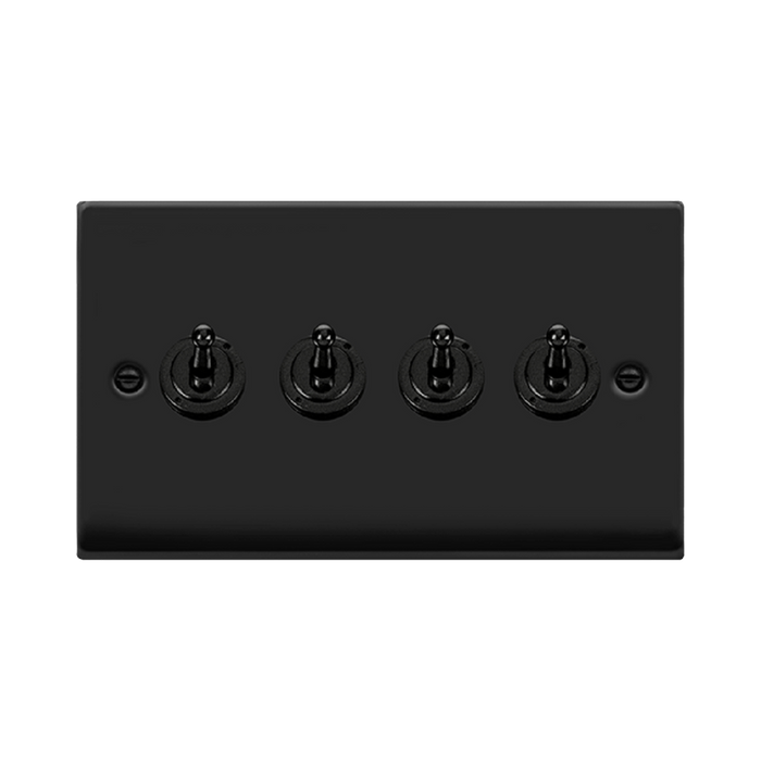 Click Deco Matt Black 4G Toggle Switch VPMB424