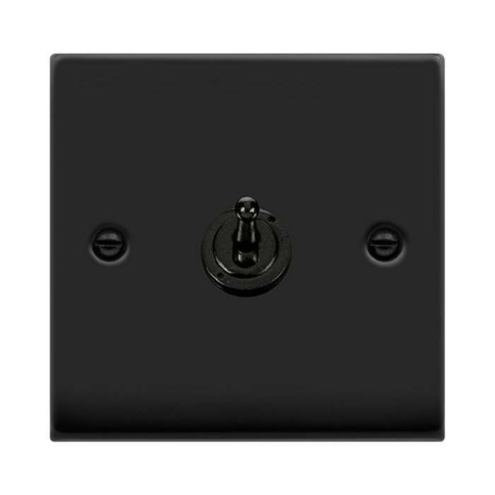 Click Deco Matt Black 1G Intermediate Toggle Switch VPMB425