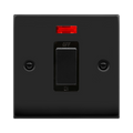 Click Deco Matt Black 45A Cooker Switch with Neon VPMB501BK