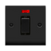 Click Deco Matt Black 45A Cooker Switch with Neon VPMB501BK