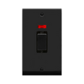 Click Deco Matt Black 45A Cooker Switch with Neon VPMB503BK