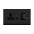 Click Deco Matt Black 45A Cooker Switch with 13A Socket VPMB504BK