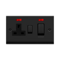 Click Deco Matt Black 45A Cooker Switch with 13A Socket VPMB505BK